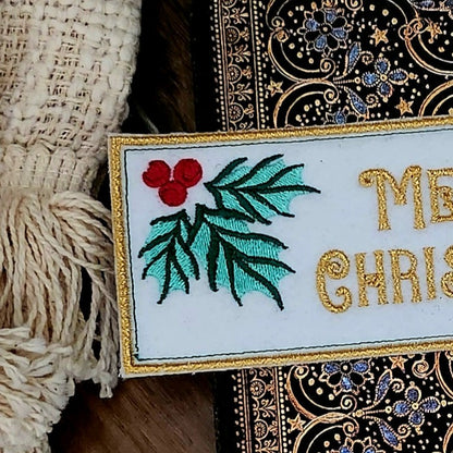 Marque-pages brodé « Christmas »