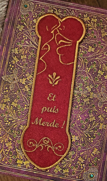 Marque-page brodé  « Et puis Merde ! »